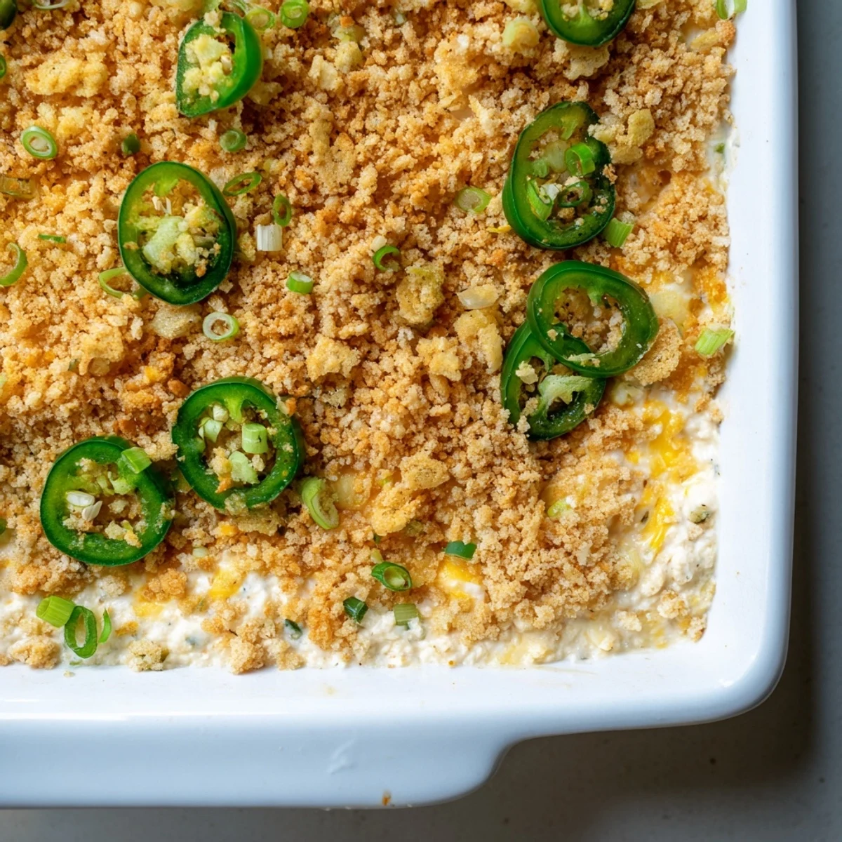 Creamy Jalapeno Popper Dip with green onions, served warm with crunchy tortilla chips for game day dipping.