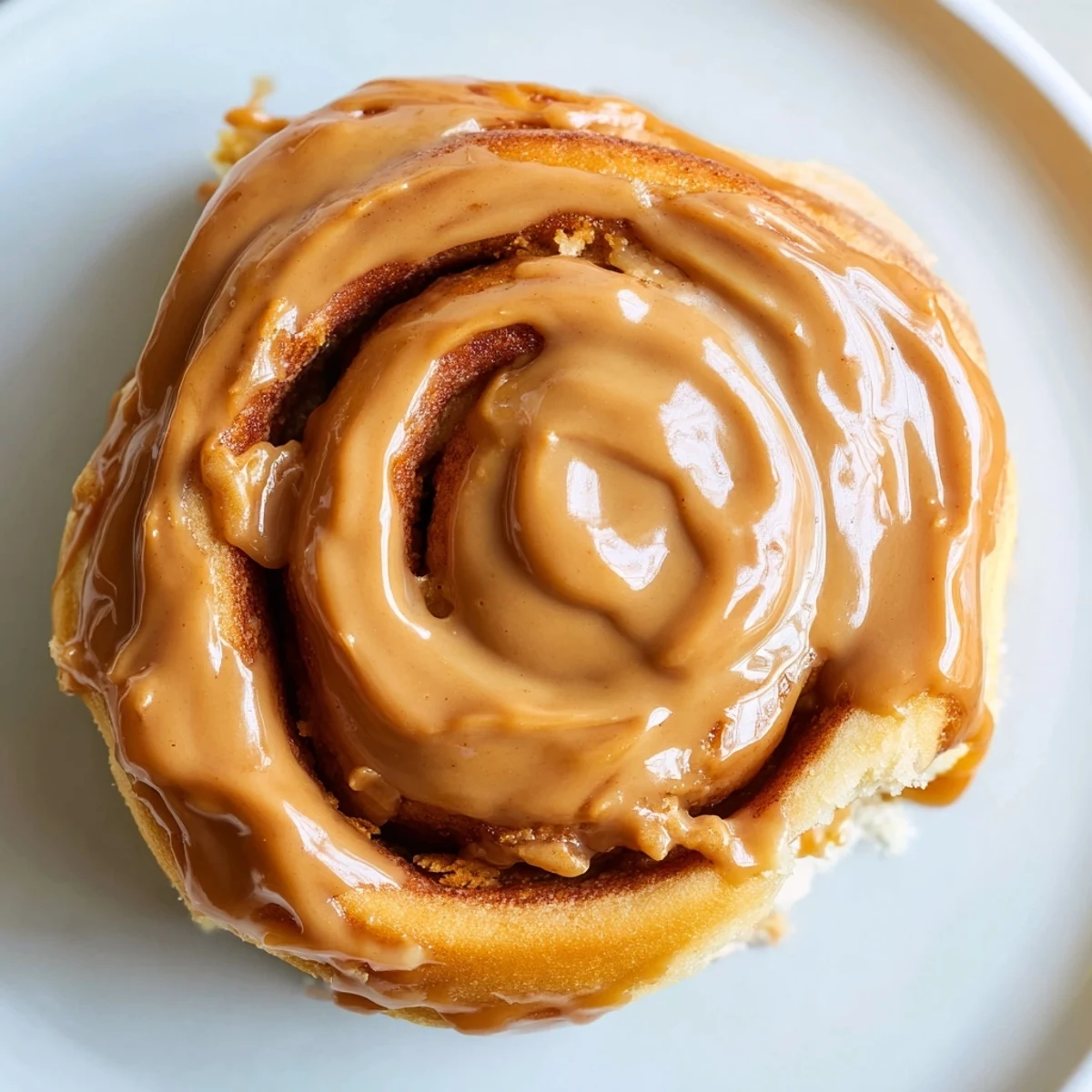 Warm, gooey Soft and Gooey Biscoff Cinnamon Rolls fresh from the oven on a rustic board.