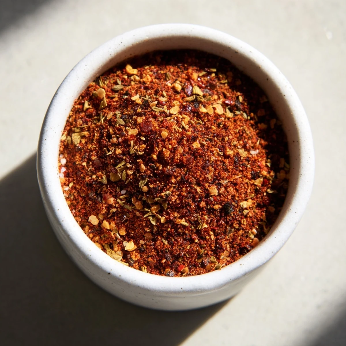 A vibrant glass jar of Easy Homemade Taco Seasoning Mix filled with fragrant, colorful spices.