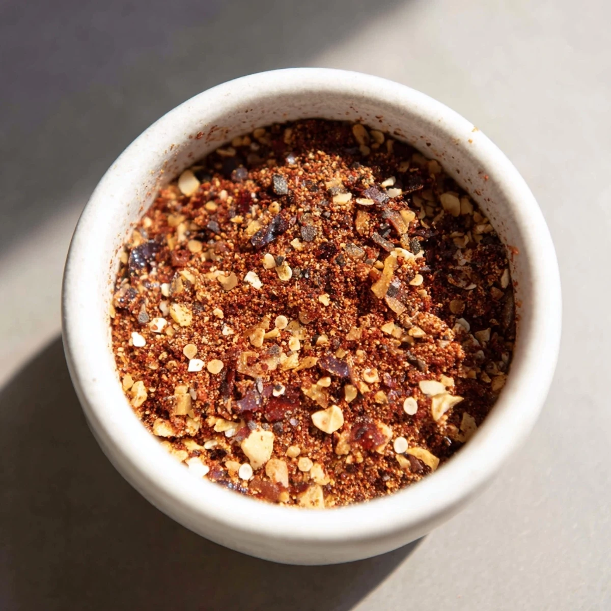 A spoon scoops Easy Homemade Taco Seasoning Mix beside fresh ingredients for a flavorful dish.