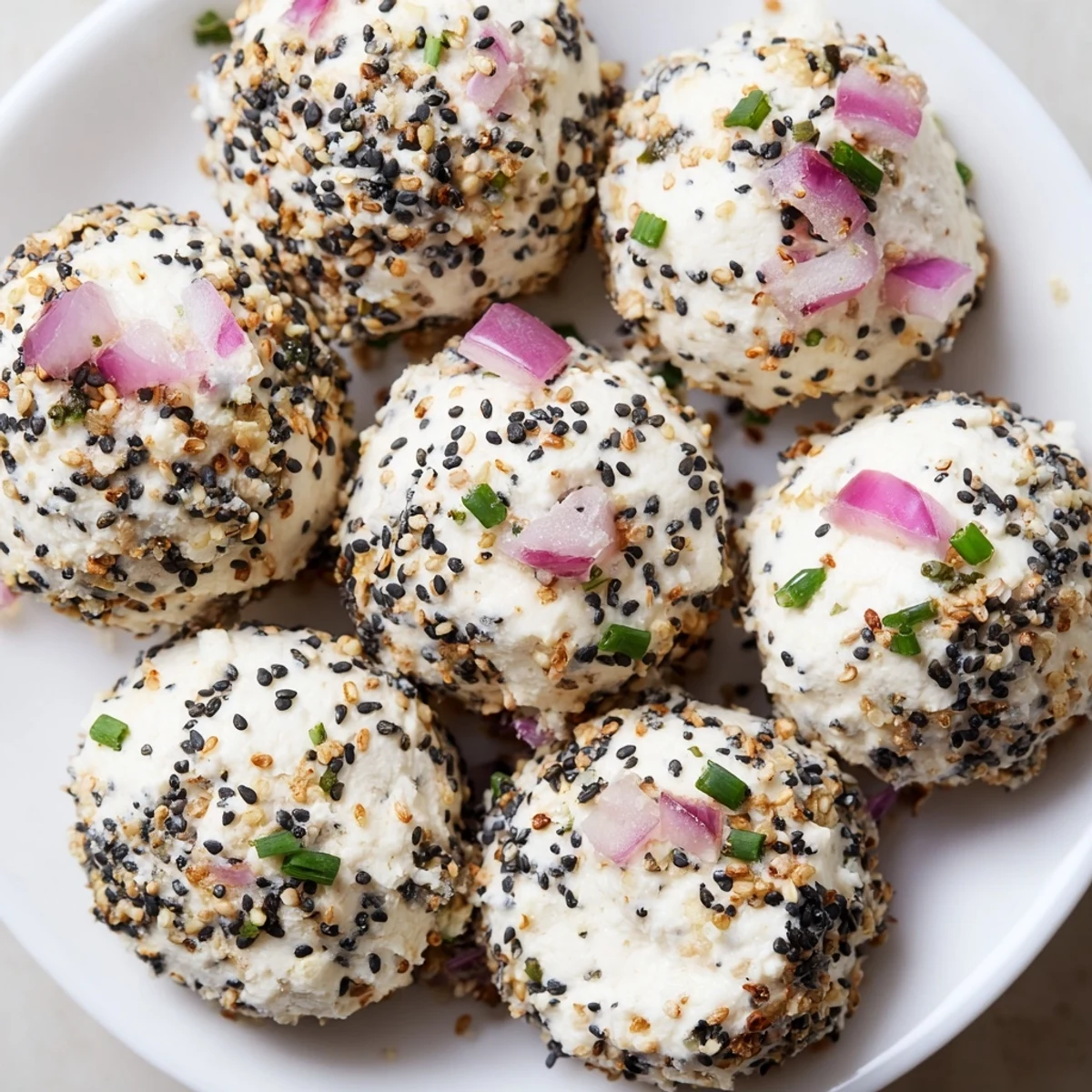 Soft, savory Everything Bagel Cottage Cheese Bites rolled in sesame and poppy seeds for extra crunch.