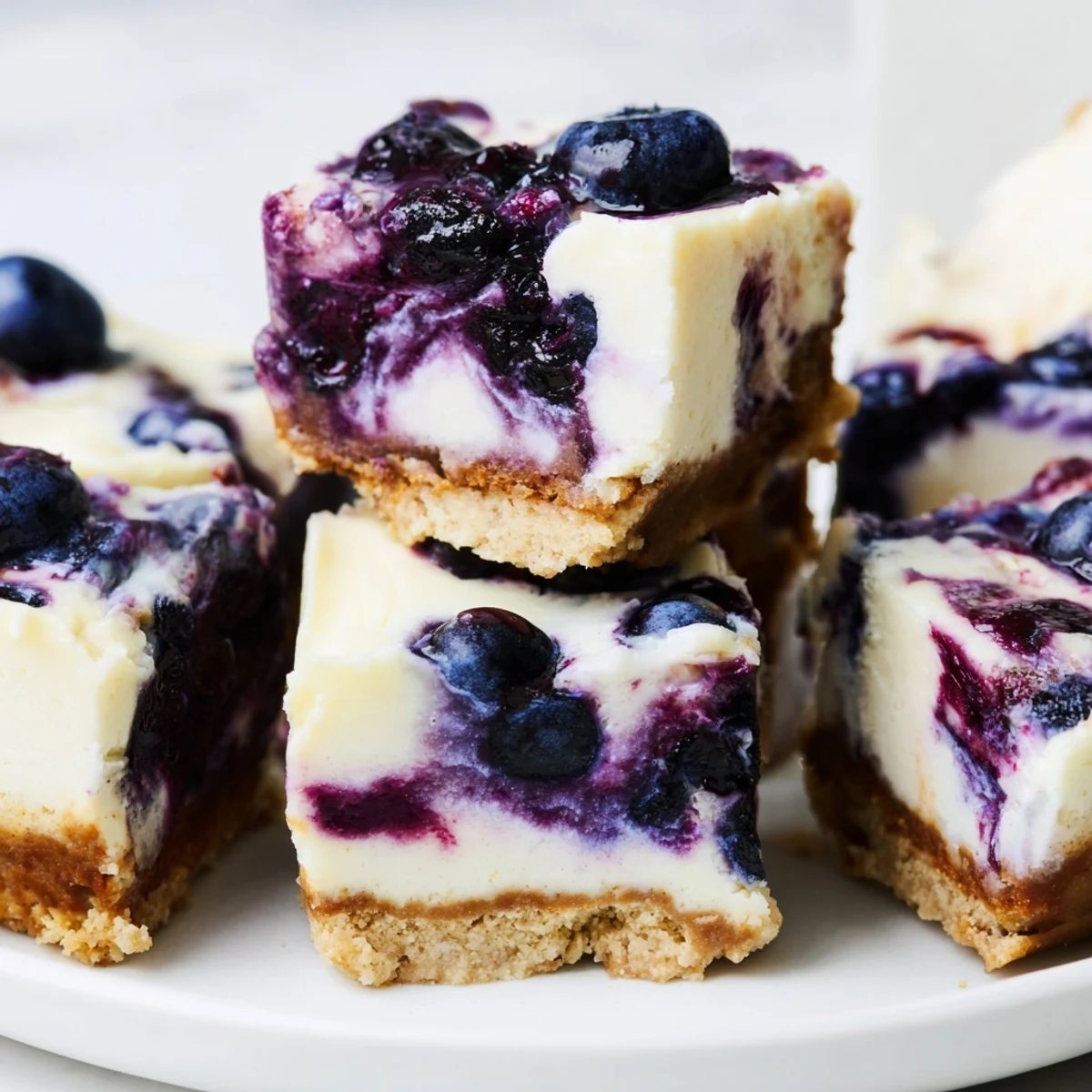 Fresh Blueberry Cheesecake Protein Bites cooled on a tray, perfect for meal prep and offering a no-bake, vegetarian sweet treat.