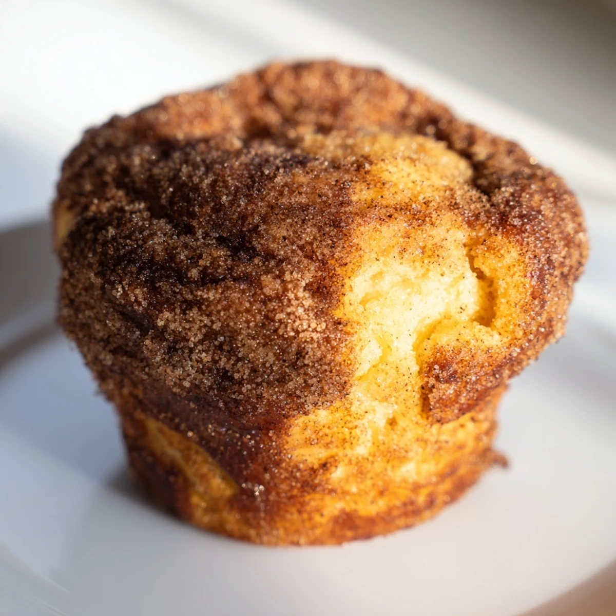 Golden-brown Cinnamon Sugar French Toast Muffins arranged on a rustic wooden board, perfect for a sweet brunch spread.