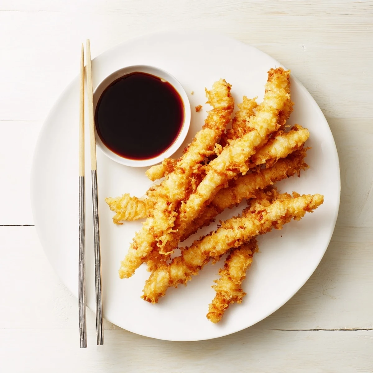Japanese-style chicken tempura featuring light airy batter fried to perfect golden brown color