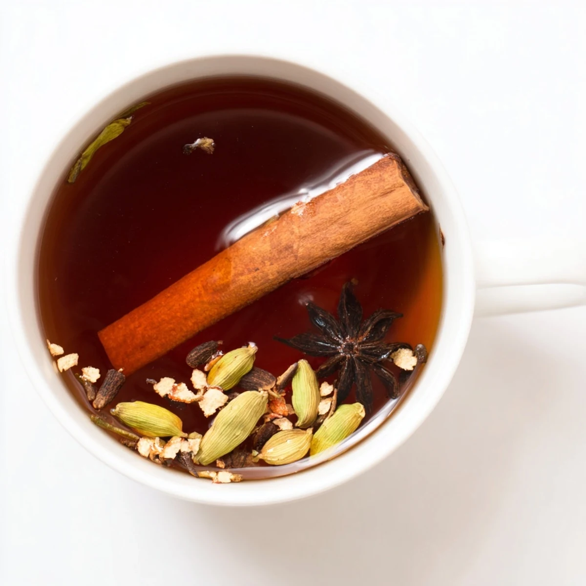 Fragrant Lebanese spiced tea served hot with optional lemon wedge garnish