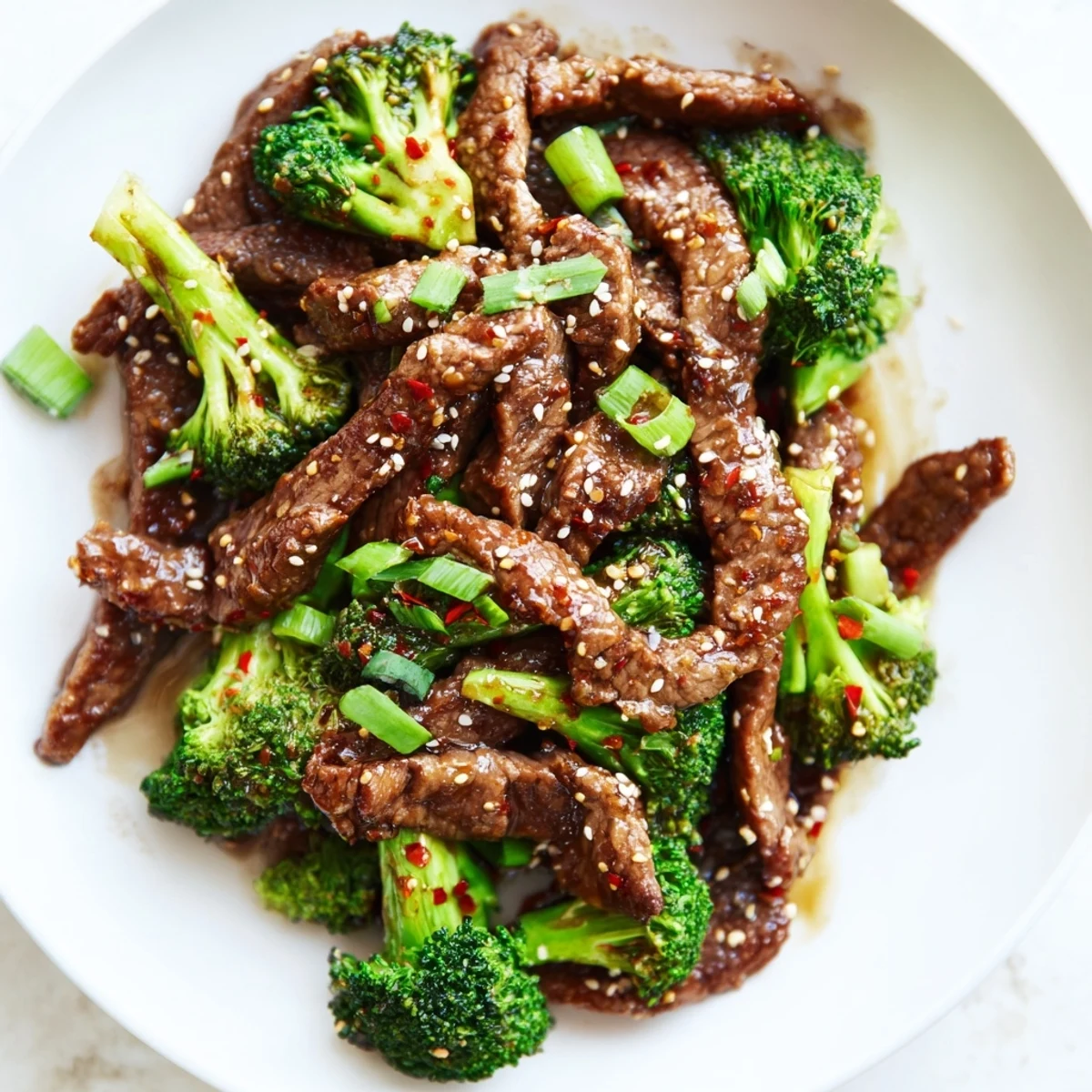 Tender sliced beef and crisp broccoli florets swimming in a rich, glossy brown sauce made in the Instant Pot