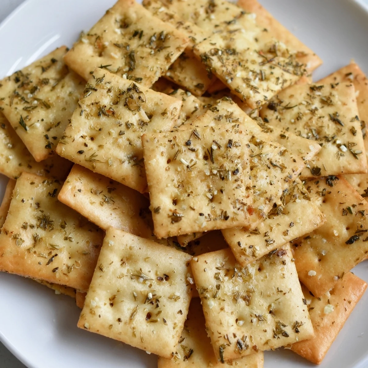 Oven-baked Dill Pickle Saltines cooling on a sheet, tangy aroma wafting