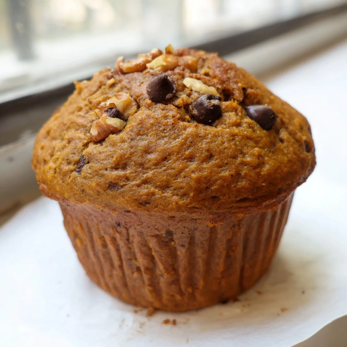 Warm spiced muffins with roasted squash and sweet banana, fresh from the oven