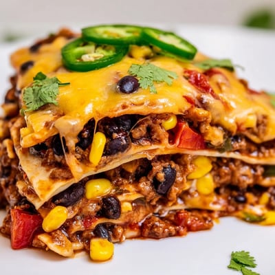 Mexican Lasagna Tortilla Layered Dish